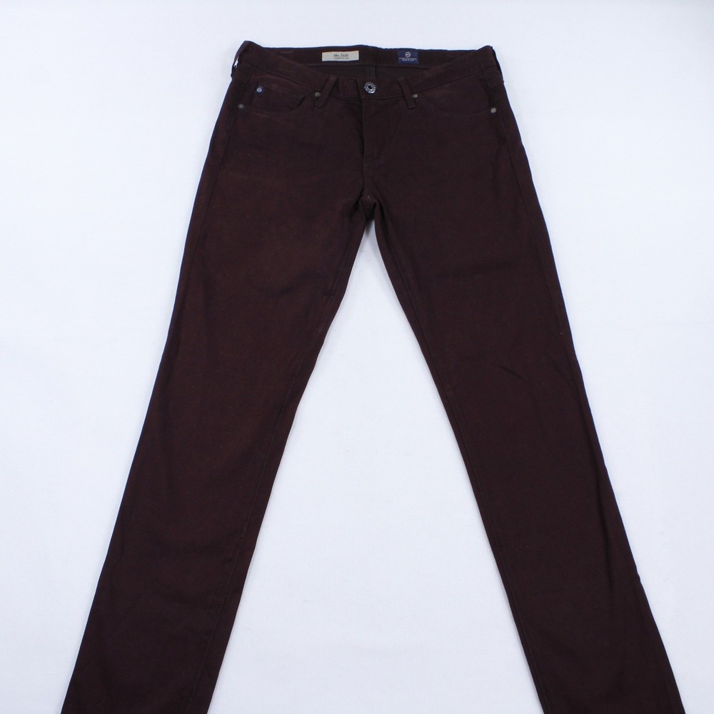 AG Adriano Goldschmied The Stilt Cigarette Leg Women's Jeans - Size 27R Burgundy